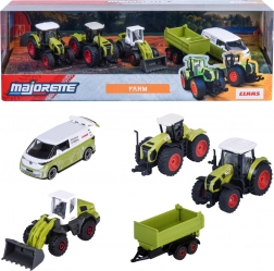 Majorette Claas Farm Set mit 5 Fahrzeugen – Traktoren, Anhänger und Volkswagen