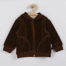 Samtige Kinder-Sweatjacke New Baby braun
