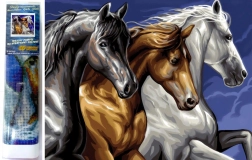 Diamantmalerei Wildes Trio 30 × 40 cm