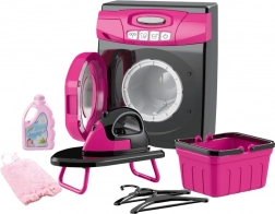 Interaktives Set Haushaltsgeräte Kind Waschmaschine mit Lichtern und Geräuschen pink-schwarz