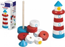 Holz-Stapelpyramide Leuchtturm DETOA