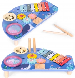 Kinder-Musiktisch mit Xylophon und Becken in Walform ECOTOYS