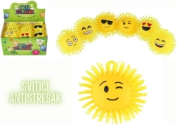Antistress-Silikonball Smiley 8 cm mit Licht