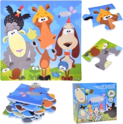 Schaumpuzzle Tiere – bunte Spielmatte für Babys 90 × 90 cm