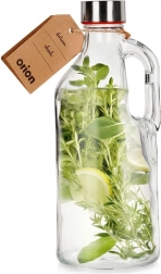 Glas-Wasserflasche mit Henkel 1,15 l