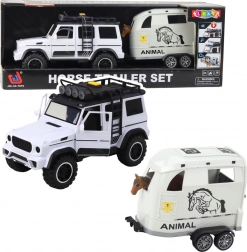 Geländewagen mit Pferdeanhänger mit Licht und Sound