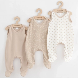Baby-Strampler New Baby Classic II Uni, 3 Stk., beige, Gr. 68 (4–6 Monate)