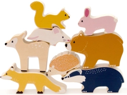 Set aus hölzernen Waldtieren