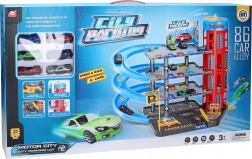 Parkstation mit 6 Metallautos 55x40x44 cm