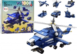Polizeihubschrauber Bausteine 6-in-1 blau 1000 Stk.