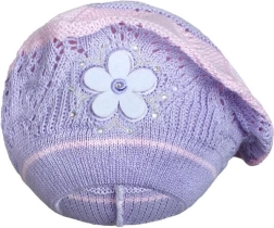 Gestricktes Barett New Baby lila für Kinder 3–4 Jahre