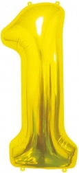 Folienballon Zahl 1 gold GoDan 85 cm