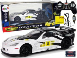 RC Auto CORVETTE C6.R 1:18 weiß mit Lichtern 2,4 GHz