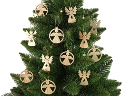 Weihnachtliche Holzornamente – Engelchen für den Weihnachtsbaum, 12 Stück