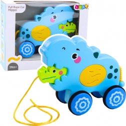 Interaktives Nilpferd an einer Schnur mit blauem Klang