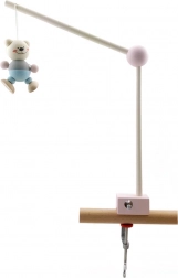 Hess Holzhalter für Mobile über dem Bettchen – rosa, mit fester Klemme