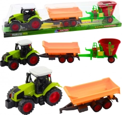 Traktor mit Kippanhänger und Futterwagen – Set für kleine Landwirte