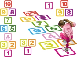Bodenaufkleber Zahlen 1–10 für Himmel-und-Hölle – edukatives Set