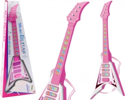 Elektrische Kinder-Gitarre mit LED-Lichtern und Melodien – rosa