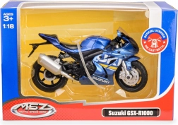 Motorradmodell 1:18 Suzuki GSX‑R1000 blau