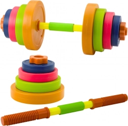 Bunte Kinderhantel mit Kunststoffscheiben und rutschfestem Schaumstoffgriff