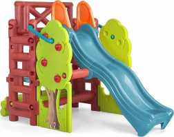 Feber Spielhaus Wood House mit Rutsche und Tisch für Kinder