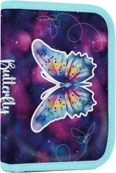 Schuletui mit 2 Klappen Schmetterling, leer