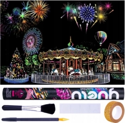 Kratzerbild Vergnügungspark 75x52 cm