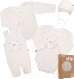 Neugeborenen-Set New Baby Sweet Bear, beige, 4-teilig, Größe 62