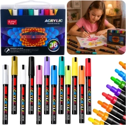 Set wasserfester Acrylmarker im Koffer – 36 Stück