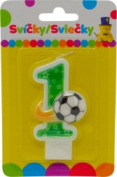 Geburtstagskerze Zahl 1 mit Ball
