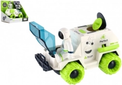 Set aus Schwungrad-Weltraumauto mit Astronaut und Satellit