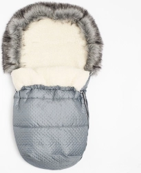Winter-Fußsack mit Wolle New Baby Lux Wool, graphit