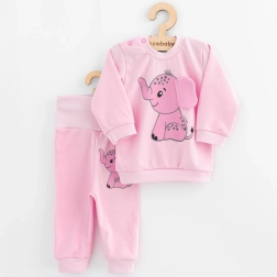 Baby-Set T-Shirt und Jogginghose New Baby Happy Elephant rosa 56 (0–3 Mon.)
