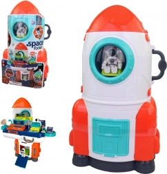 Weltraumrakete mit Zubehör auf Batterien