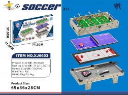 Tisch-Spielset 4-in-1 Grau – Billard, Airhockey, Tischtennis und Tischfußball