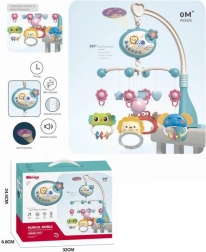 Blauer Babybett-Mobile mit Tierchen