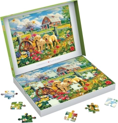 Puzzle EUROGRAPHICS Connecting Pieces Welpen im Frühling 48 Teile