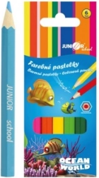 Buntstifte Ocean World sechseckig, farbig, 6 Stk.