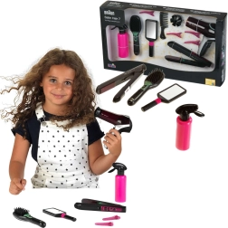 Kinder-Friseurset BRAUN 7-in-1 mit Föhn, Glätteisen und Spangen – KLEIN
