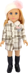 Puppe mit Sound 48 cm mit Mäntelchen und Mütze