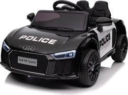 Batteriebetriebenes Polizei-Kinderauto AUDI R8 mit Fernbedienung, EVA-Rädern, sanftem Start, MP3 und LED