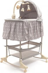 Multifunktionale Wiege und Babybett New Baby, grau mit Sternchen