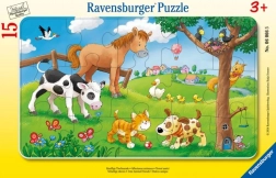 Puzzle 15 Teile – Liebhaber niedlicher Tiere RAVENSBURGER