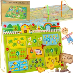 Magnetisches Labyrinthspiel Holz-Bauernhof für 2 Spieler