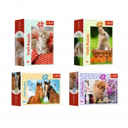 Minipuzzle mit 54 Teilen und Tierkindern