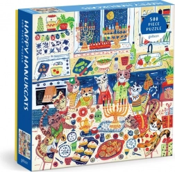 Quadratisches Puzzle Happy Hanukcats 500 Teile