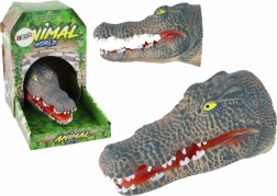 Gummihandpuppe Krokodil – realistisch grau