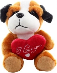 Plüschhund mit Herzchen 14 cm
