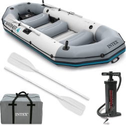 Aufblasbares Boot INTEX Mariner 4 für 4 Personen mit Rudern, Pumpe und Rutenhaltern